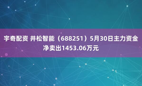 宇奇配资 井松智能（688251）5月30日主力资金净卖出1453.06万元