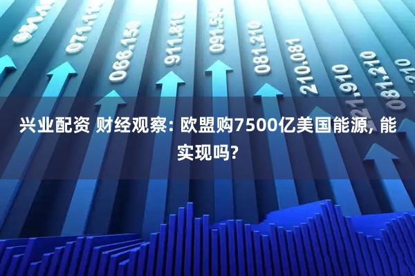 兴业配资 财经观察: 欧盟购7500亿美国能源, 能实现吗?